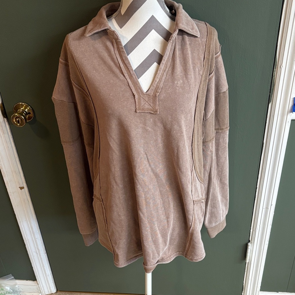 Very J Tan Long Sleeve Top